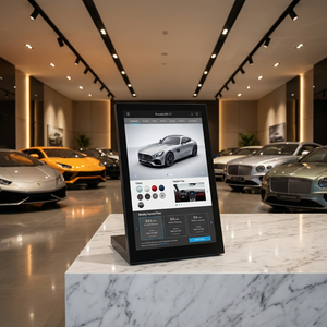 Espositore da Tavolo LED con Display Digitale, Supporto Menu Bifacciale Ricaricabile Wireless in Acrilico per Ristoranti e Negozi - Product Image 4