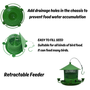 Mangeoires à colibris à l'épreuve des écureuils Mangeoires à oiseaux rétractables sauvages avec maille en métal - Product Image 5