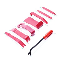 Kit de 8 outils de démontage de clips automobiles en nylon rouge pour l'installation de rivets et fixations de pare-chocs de voitures et camions