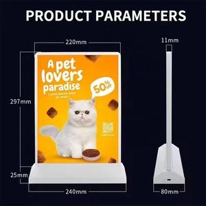 A4/A5 LED Menu Light Box-Tempered Glass Dual-Sided Charging Frame Decorative Waterproof Indoor/Outdoor Advertising <strong>Poster</strong> - Product Image 3