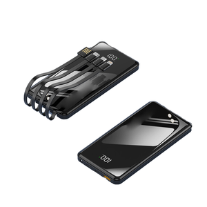 Batería Externa de 10000mAh en Oferta, con Cables Tipo-C y <span class=keywords><strong>Micro</strong></span> USB Integrados, Portátil, <span class=keywords><strong>Mini</strong></span>, Carga Rápida, Pantalla LED, Ultra Delgada - Product Image 1
