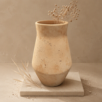 Vase à fleurs en céramique vintage ARM LVG Wabi-Sabi, poterie rustique en terre cuite, pot à large ouverture, récipient floral, vases d'art antique