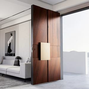 Italian Exterior Solid <b>Wood</b> Doors for Houses Villas Hotels & Apartments-Modern 3D Design Anti-Theft Entry Doors - Product Image 4