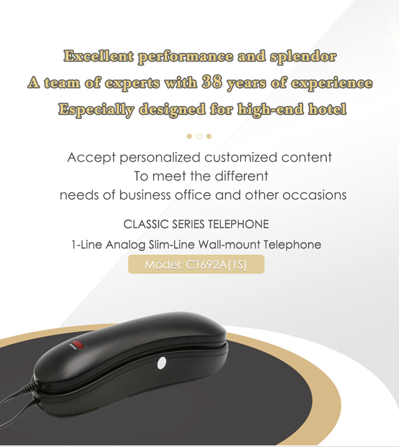 Desktop And Wall-mount Dual Use Slim Telephone Waterproof Bathroom Corded Telephone