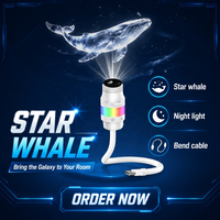 Projecteur LED USB Minimaliste Moderne à Brancher, Lampe de Plafond Décorative pour la Maison, Projecteur Galaxie Baleine Lune Ultra Clair, Veilleuse de Chevet