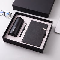 Ensemble cadeau bloc-notes A5 simple en métal et tasse à café isotherme avec logo personnalisé pour entreprise