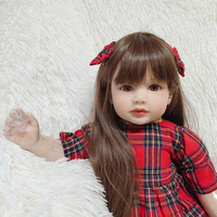 Fabriqué en Chine, poupées de bébé en silicone pleine grandeur, pas cher, Boneca Reborn 60 cm avec accessoires pour poupées