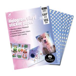 カットキスサークルブランク透明シートクリアパターンビニール8.5ラベル粘着ロゴ印刷可能ホログラムキスカットステッカーシート - Product Image 6
