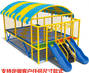 Piccolo <span class=keywords><strong>Parco</strong></span> Giochi Morbido al Coperto con Trampolino per Bambini, Percorso Ninja Warrior, Attrezzatura con Fossa di Schiuma per Uso in Parchi - Product Image 2