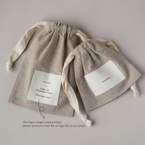 Bán buôn biểu tượng tùy chỉnh sinh thái tái sử dụng có thể tái chế Muslin ủng hộ Quà Tặng vải bao bì Pouch cotton hữu cơ dây kéo túi bụi - Product Image 4