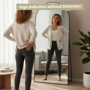 GKMZCGT Full Length Mirror 71x30 Inch <b>Arched</b> Aluminum Alloy <b>Frame</b> Tempered Glass Home Use Minimalist Design - Product Image 4