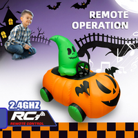 2025 nouvelle grande voiture de citrouille gonflable pour enfants de voiture RC avec télécommande automatique jouet de file d'attente d'halloween pour les enfants