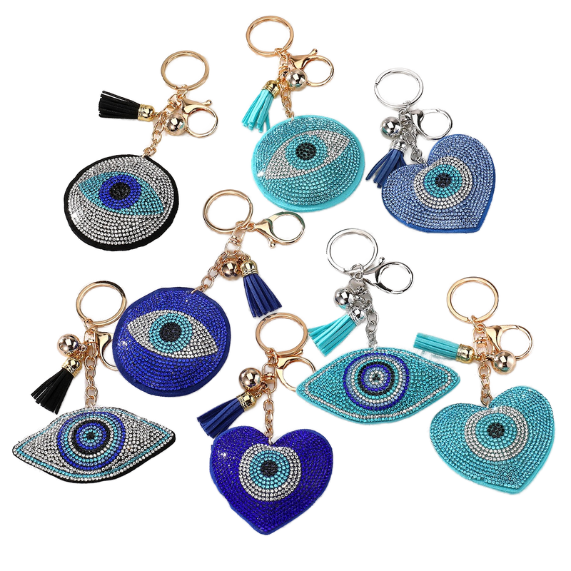 Creative Blue Eye Coin Holder Keychain