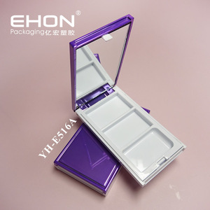 Wholesale Empty 3 Pan Eyeshadow Palette Case Rectangle <b>Makeup</b> Compact <b>with</b> Mirror Custom Logo Blush Case For Cosmetic Packaging - Product Image 4