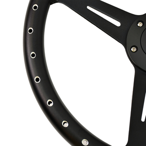 TIYPEOR universel 350mm nouveau volant de voiture de course en alliage d'aluminium noir mat perforé modifié - Product Image 5