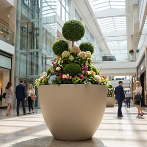 Grand pot de fleurs moderne pour plantes d'intérieur et d'extérieur, récipient décoratif pour pépinière, idéal pour les halls de centres commerciaux - Product Image 1
