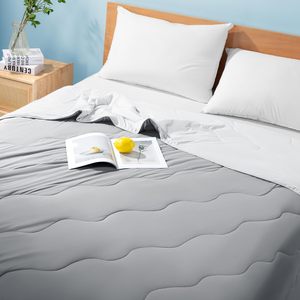 Manta Refrigerante para Personas Calurosas y con <span class=keywords><strong>Sudores</strong></span> Nocturnos, Edredón Refrigerante de Doble Cara para Verano, Tamaño Queen 90 x 90 Pulgadas, Gris - Product Image 4