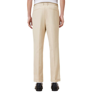 Pantalones <span class=keywords><strong>de</strong></span> traje rectos <span class=keywords><strong>de</strong></span> negocios formales para <span class=keywords><strong>hombre</strong></span> Pantalones <span class=keywords><strong>de</strong></span> mezcla <span class=keywords><strong>de</strong></span> LICRA <span class=keywords><strong>de</strong></span> rayón poliéster <span class=keywords><strong>dobladillo</strong></span> puño plisado servicio OEM - Product Image 2
