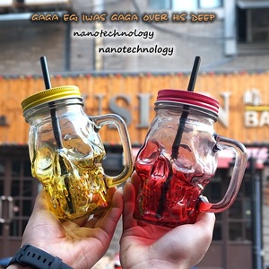 Venta al por mayor nuevo diseño de gran capacidad creativa con cabeza de <span class=keywords><strong>calavera</strong></span> vaso de cristal <span class=keywords><strong>vodka</strong></span> licores nuevo tarro de cristal fiesta Bar cristalería - Product Image 3