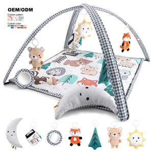 7 en 1 Baby Play Gym Floor Activity Center <span class=keywords><strong>Tapis</strong></span> rampant pour bébé <span class=keywords><strong>Tapis</strong></span> <span class=keywords><strong>de</strong></span> temps pour le ventre avec oreiller en peluche et jouets en peluche - Product Image 1