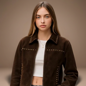Womens Genuine Soft <b>Suede</b> Leather Fashion <b>Jacket</b> Street Style Party/Club Wear Urban/Vintage Design - Product Image 3