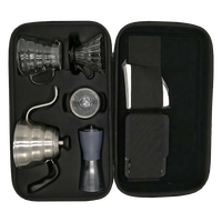 Ensemble cadeau de luxe pour cafetière et théière portable HD personnalisée, étui rigide EVA 50x29x16CM noir