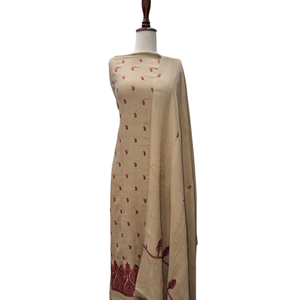 Machine Embroidery Unstitched <b>Suit</b> <b>Women</b> Custom Embroidered Fabric <b>3</b> <b>Piece</b> Traditional Wedding Party Wear OEM ODM Bulk Supplier - Product Image 5