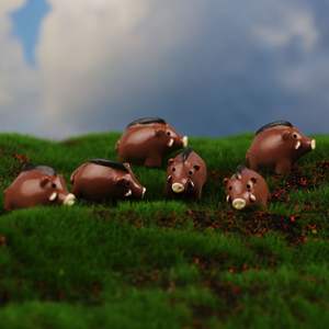 Une variété d'animaux en résine de dessin animé mélangés, ornements faits à la main, micro-paysages, petites décorations - Product Image 3