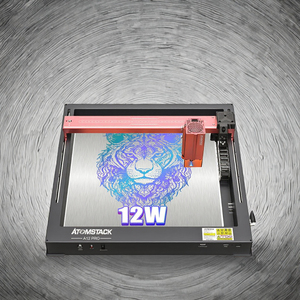 Machine de gravure laser à diode <span class=keywords><strong>A12</strong></span> X12 Pro, puissance 12W, vitesse 600MM/S, châssis monobloc, positionnement croisé, refroidissement par air bleu, pour le bois - Product Image 3
