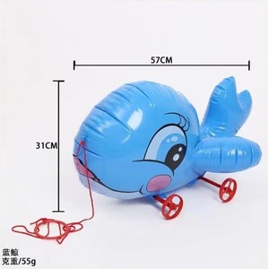 <b>Inflatable</b> <b>Swan</b> Pull String Toy 55x36cm With Wheels For Children Push Pull Toy - Product Image 4