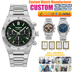 Montre chronographe pour homme de haute qualité, logo OEM ODM, mouvement japonais, étanche 5ATM, acier inoxydable, fabricant de montres personnalisées - Product Image 1