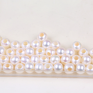 Natürliche Runde Süßwasser Perle Lose Perle Mit <span class=keywords><strong>2mm</strong></span> Große Loch - Product Image 3