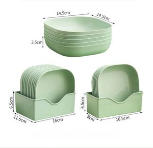 Juego de 10 Platos de Fibra de Trigo PP con Logotipo Personalizado, Platos para Aperitivos Reutilizables, Aptos para el Hogar, Restaurantes y Eventos - Product Image 2