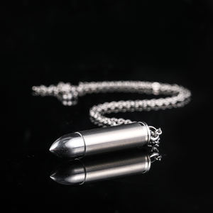 Collar de joyería personalizada, pequeña Bala, joyería de moda, colgantes de acero inoxidable 316L, collares de urna para cenizas - Product Image 5