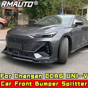 Kit carrosserie UNI-V : Lame de protection de pare-chocs avant noir brillant style sport, spoiler de pare-chocs avant pour accessoires de voiture Changan CCAG UNI-V - Product Image 1