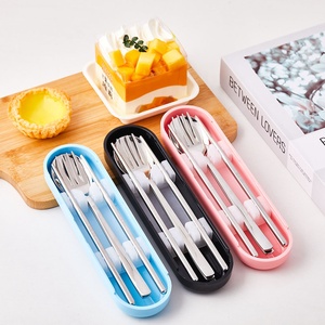 2024 Nieuwe Koreaanse Japanse 304 Roestvrij Staal Lepel Vork Eetstokjes Draagbare Outdoor Reis Bestek Set Met Koffer - Product Image 2
