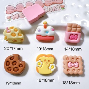 งานฝีมือทำจากเรซินอาหารด้วยทำมือปิ่นปักผมรูปอาหารทำจากเรซินชีส<span class=keywords><strong>เค้ก</strong></span>บิสกิตแผ่นห้อยกุญแจสำหรับตกแต่ง - Product Image 2