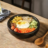 Bol en terre cuite Dolsot Bibimbap, pot en céramique pour la cuisine coréenne, pot Donabe pour Ttukbaegi et ragoûts coréens avec plateau