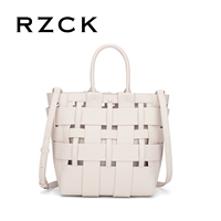 Tas Tangan Wanita RZCK 2025 Mewah Kapasitas Besar, Tas Belanja Portabel Modis Bahan PU dengan Desain Berlubang