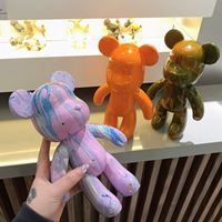 Kit de peinture fluide populaire DIY 23 cm Violent Bear avec 44 couleurs de peinture fluide et outils DIY