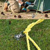 Piquets de tente en acier de 8/10/12 pouces à visser, ancrages au sol robustes, kit d'ancrage pour trampoline, piquets de camping filetés, tête hexagonale