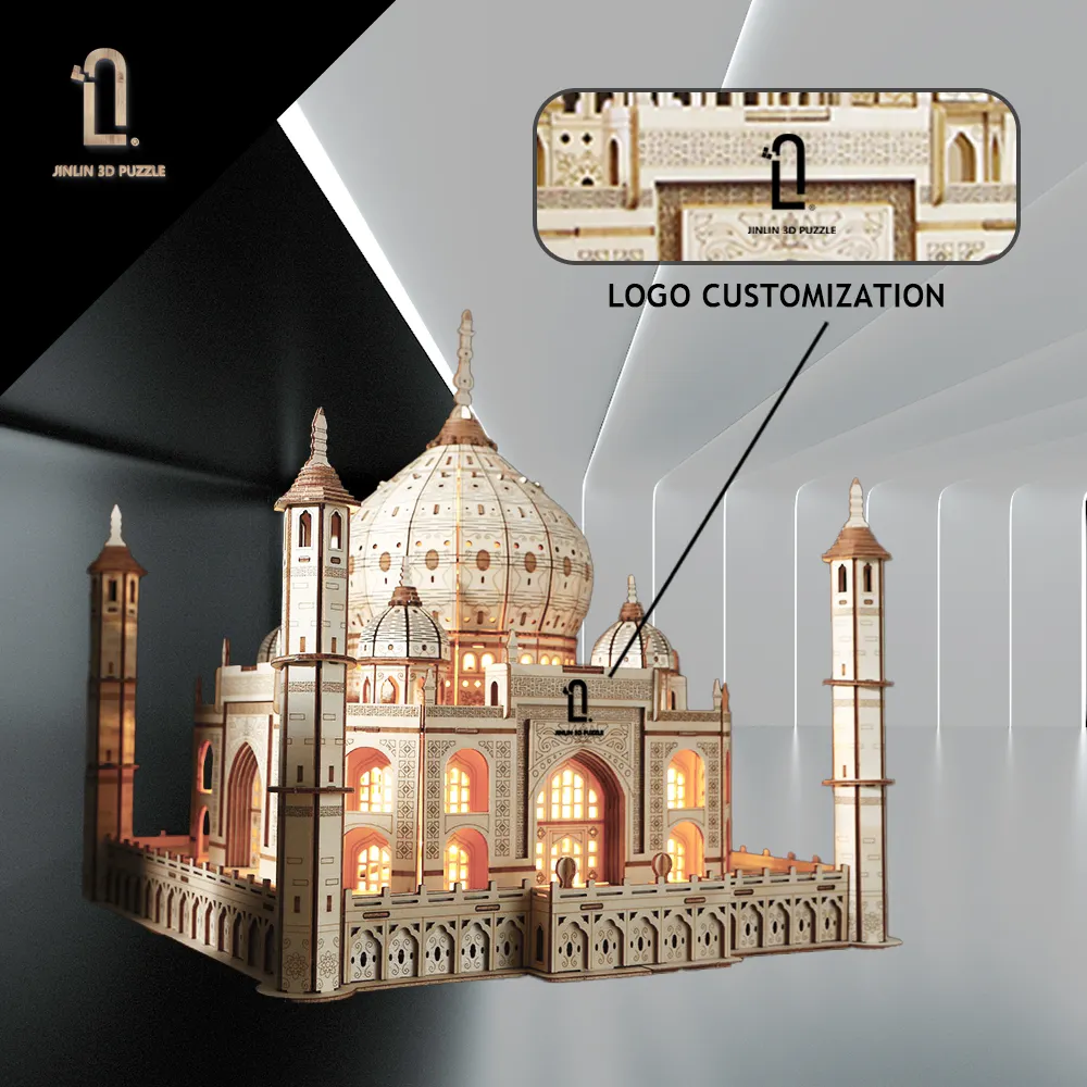 Puzzle 3d fait main en bois Taj Mahal modèle diy Featured Micro House model