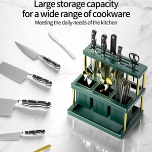 Nhà bếp tối giản đứng nhựa duy nhất đa chức năng nấu ăn lưu trữ Kệ dao nĩa muỗng lưu trữ chủ drainer - Product Image 6