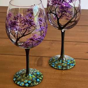 Copa de Vino Tinto Pintada a Mano con Diseño de Cuatro Estaciones, Juego de Copas Pequeñas con Diseño de Huevo Fresco, Copa de Cristal, Copa Pequeña con Diseño de Huevo Fresco y Flores Pintadas a Mano - Product Image 3