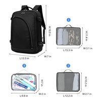 Sac à dos de voyage grande capacité pour ordinateur portable sac d'école affaires 17.3 pouces sacs d'ordinateur pour hommes et femmes avec 3 cubes d'emballage