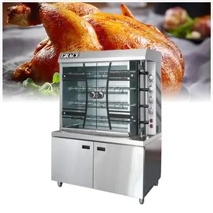 Equipo de cocina para restaurante comercial 4/6/8 varillas cocina Gas asador horno parrilla de acero inoxidable de alta calidad máquina de pollo