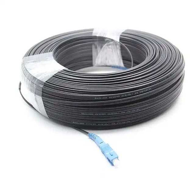 Ftth Dropcore Precon 1core 3 Steel SC UPC Fiber Optik Simplex Single Mode 1 Core 100m 50m Fiber Optic Cable