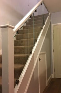 Lan can tay vịn thép không gỉ kính kẹp D hình dạng phẳng trở lại vòng bài trong nhà ngoài trời kính lan can kẹp - Product Image 3