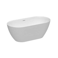 Baignoire autoportante moderne 1,5 m en acrylique blanc, profonde, avec trop-plein, certifiée CE/CUPC, garantie 3 ans pour salle de bain