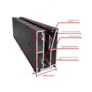 Surface-mounted Aluminum Alloy Modern Simple Trench Guardrail <strong>Handrail</strong> for Villa Indoor Platform Balcony Non-cement Foundation - Product Image 5